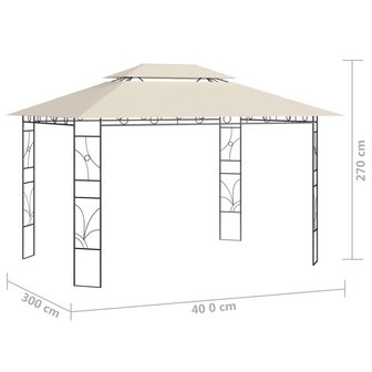 Prieel 160 g/m&sup2; 4x3x2,7 m cr&egrave;mekleurig