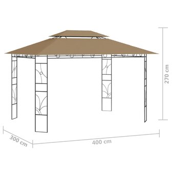 Prieel 160 g/m&sup2; 4x3x2,7 m taupe