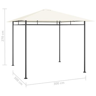 Prieel 180 g/m&sup2; 3x3x2,7 m cr&egrave;mekleurig