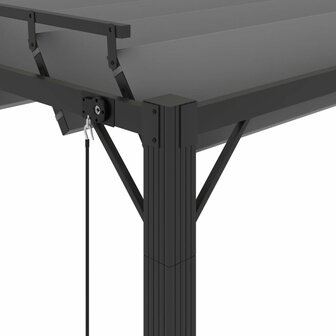 Prieel met lamellendak 3x3 m stof en aluminium antracietkleurig