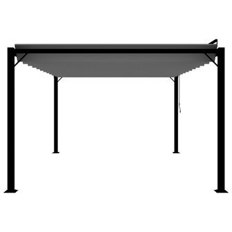 Prieel met lamellendak 3x4 m stof en aluminium antracietkleurig