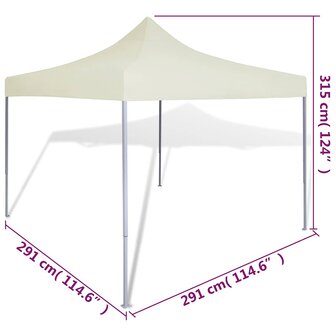 Partytent inklapbaar 3x3 m cr&egrave;me