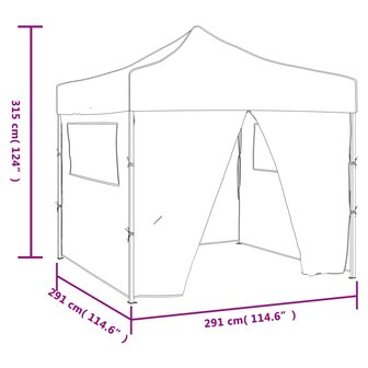 Vouwtent met 4 zijwanden 3x3 m blauw