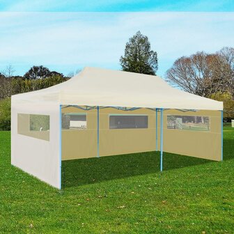 Partytent pop-up inklapbaar 3x6 m cr&egrave;me