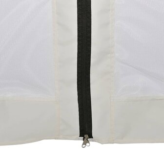 Partytent pop-up zeshoekig met 6 zijwanden 3,6x3,1 m cr&egrave;mewit