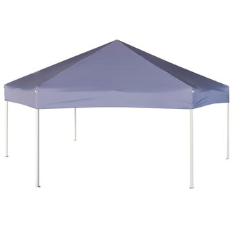 Partytent met zijwanden pop-up zeshoekig 3,6x3,1 m donkerblauw