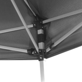 Partytent pop-up zeshoekig met 6 zijwanden 3,6x3,1 m grijs