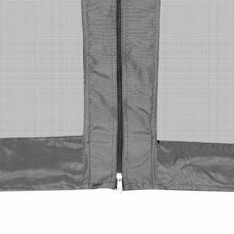 Partytent pop-up zeshoekig met 6 zijwanden 3,6x3,1 m grijs