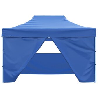 Vouwtent pop-up met 4 zijwanden 3x4,5 m blauw
