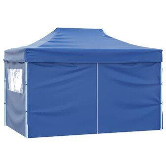 Vouwtent pop-up met 4 zijwanden 3x4,5 m blauw