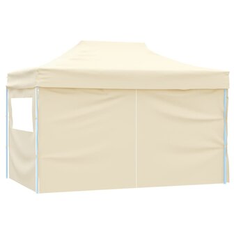 Vouwtent pop-up met 4 zijwanden 3x4,5 m cr&egrave;mewit