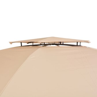Tuinpaviljoen met gordijnen hexagonaal 360x265 cm