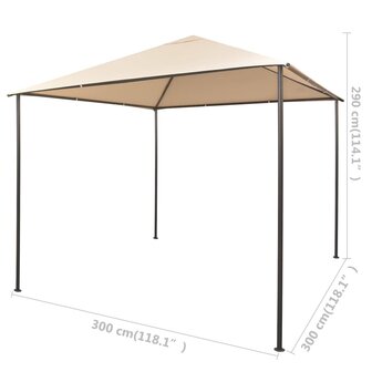 Prieel 3x3 m staal beige