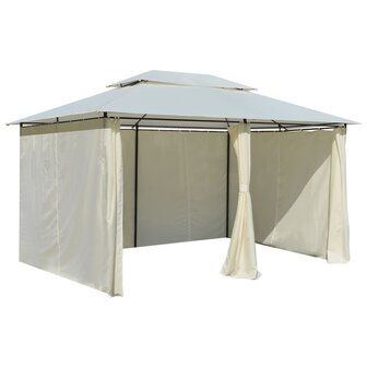 Tuinpaviljoen met gordijnen 4x3 m wit