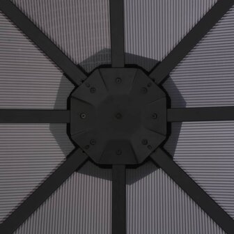 Prieel met gordijn 3x3 m aluminium zwart