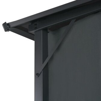 Prieel met gordijn 3x3 m aluminium zwart