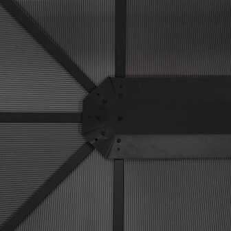 Prieel met dak 4x3x2,6 m aluminium zwart