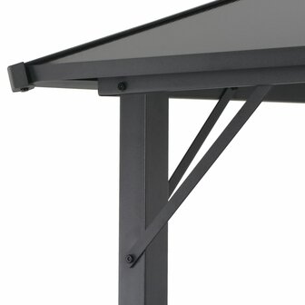 Prieel met dak 4x3x2,6 m aluminium zwart