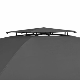 Tuinpaviljoen met gordijnen hexagonaal 360x265 cm