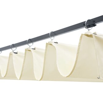 Prieel met dak 300x300x200 cm poly rattan bruin en cr&egrave;me