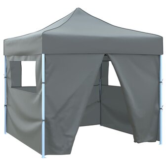 Vouwtent pop-up met 4 zijwanden 3x3 m antraciet