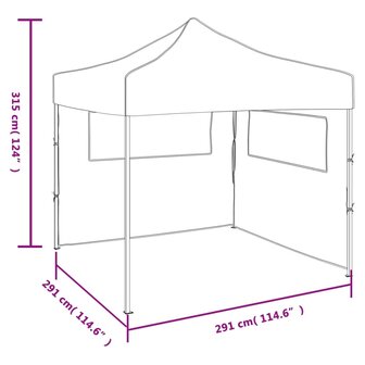 Vouwtent pop-up met 2 zijwanden 3x3 m antraciet