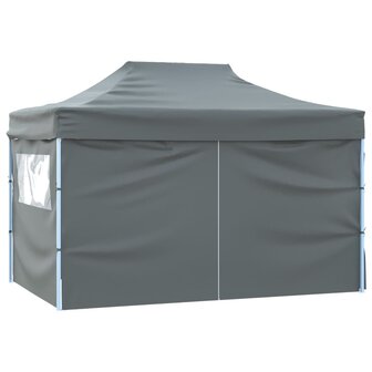 Vouwtent pop-up met 4 zijwanden 3x4,5 m antraciet