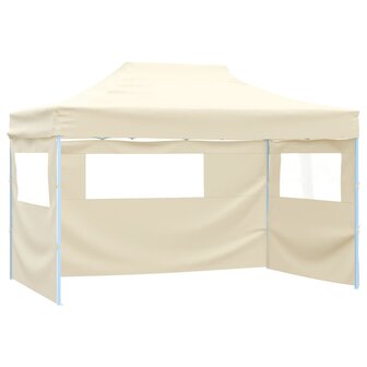 Vouwtent met 3 wanden 3x4,5 m cr&egrave;me