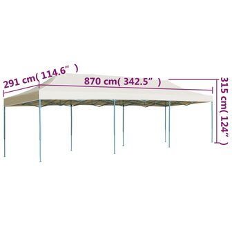 Vouwtent pop-up 3x9 m cr&egrave;me