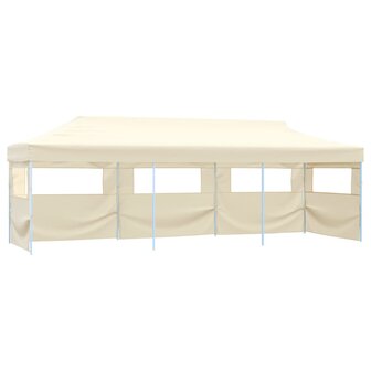 Vouwtent pop-up met 5 zijwanden 3x9 m cr&egrave;me