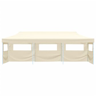 Vouwtent pop-up met 5 zijwanden 3x9 m cr&egrave;me