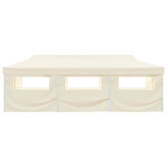 Vouwtent pop-up met 8 zijwanden 3x9 m cr&egrave;me