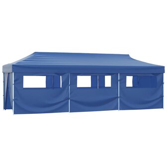 Vouwtent pop-up met 8 zijwanden 3x9 m blauw