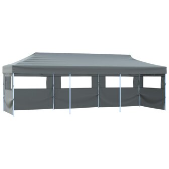 Vouwtent pop-up met 5 zijwanden 3x9 m antraciet