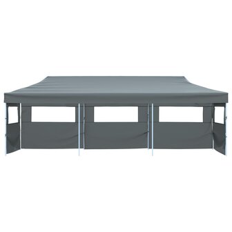 Vouwtent pop-up met 5 zijwanden 3x9 m antraciet