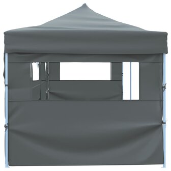 Vouwtent pop-up met 5 zijwanden 3x9 m antraciet
