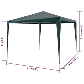 Partytent 3x3 m PE groen