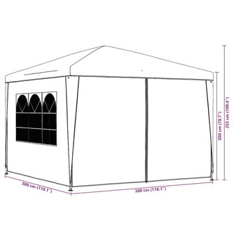 Partytent 3x3 m antracietkleurig