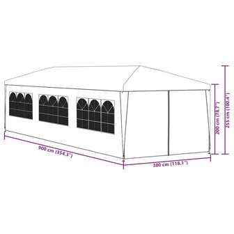 Partytent 3x9 m antraciet