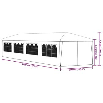 Partytent 3x12 m antraciet