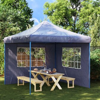 Tentwanden met raam PE blauw 2 st