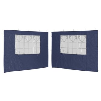 Tentwanden met raam PE blauw 2 st