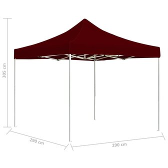 Partytent professioneel inklapbaar 3x3 m aluminium wijnrood