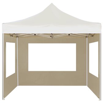 Partytent inklapbaar met wanden 3x3 m aluminium cr&egrave;me