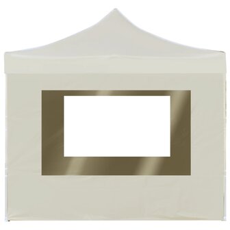 Partytent inklapbaar met wanden 3x3 m aluminium cr&egrave;me