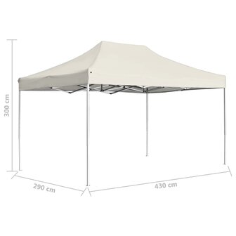 Partytent professioneel inklapbaar 4,5x3 m aluminium cr&egrave;me
