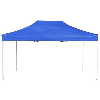 Partytent professioneel inklapbaar 4,5x3 m aluminium blauw