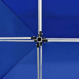 Partytent professioneel inklapbaar 4,5x3 m aluminium blauw