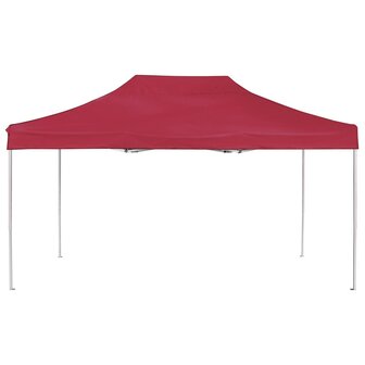 Partytent professioneel inklapbaar 4,5x3 m aluminium wijnrood