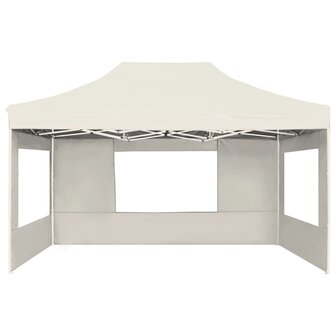 Partytent inklapbaar met wanden 4,5x3 m aluminium cr&egrave;me